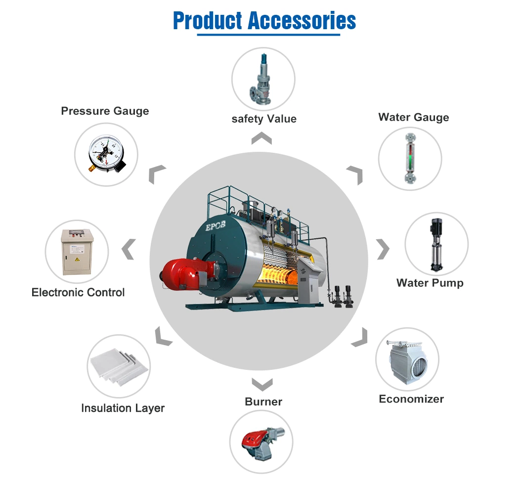 Natural Gas Fired Package Type Smoke Tube Three Pass 6thp Steam Boiler for Textile Industry