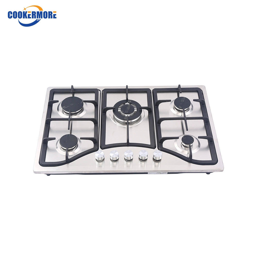 5 Burner for Industrial Cooking Stove Aluminum Cooker Gas Hob Built in Gas Stove